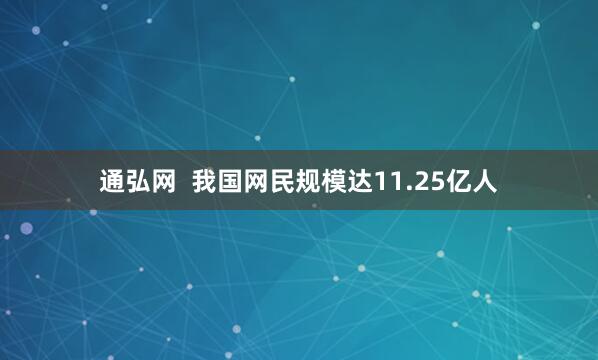 通弘网  我国网民规模达11.25亿人